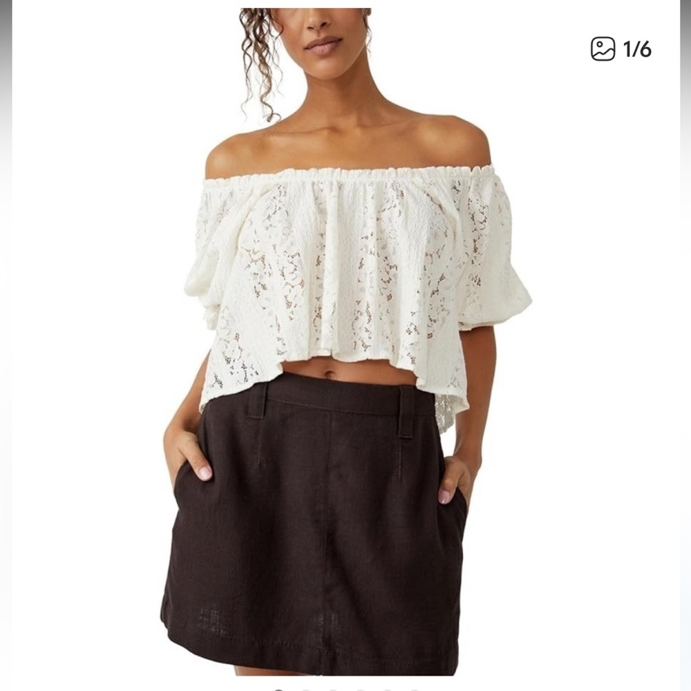 Free People Stacey Lace Off-Shoulder Blouse